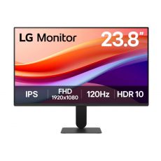 LG 24U41YA-B, 23,8" IPS, 1ms MBR, 5ms (GtG at Faster), 120Hz, 1500:1,  HDR 10 / sRGB 99%, Dynamic Action Sync, 250 cd/m2, Full HD 1920x1080, AMD FreeSync, VRR, Eye-care, LG Switch, Reader Mode, D-Sub, HDMI, Tilt, Black, image 