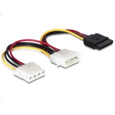 Spliter DeLock Power 4 pin male to SATA 15 pin female + 4 pin female, 16.5 cm, image 