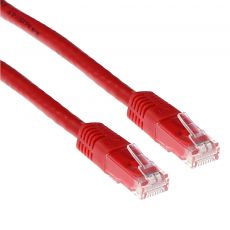 Red 0.5 meter U/UTP CAT6 patch cable with RJ45 connectors, image 