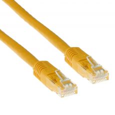 Yellow 0.5 meter U/UTP CAT6 patch cable with RJ45 connectors, image 