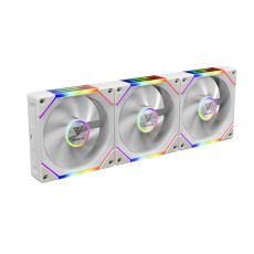 Gamdias Fan Pack 3-in-1 3x120mm - AEOLUS P2-1203 White, Swappable Fan Blades (Reverse Fan Blades Included), Daisy-Chain, Infinity Mirror, image 