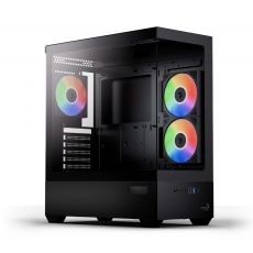 AeroCool Case ATX - P500D Digi-G-BK-v1 - Digital Display, USB-C, 3 x 120 mm A-RGB, image 