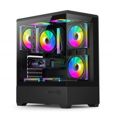 Aigo Case ATX - C365 Black - 3 x 120 mm A-RGB fans included, image 