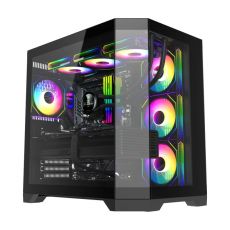 Gamemax Case ATX - HYPE-A Black - 4 x 120 mm Addressable RGB fans, image 