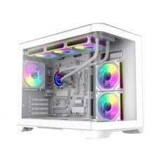 Gamemax Case mATX - HYPE-M White - 3 x 120 mm Addressable RGB fans, image 