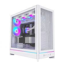 Montech Case ATX - HS01 PRO (W) - 5 x 120 mm ARGB Fans, USB-C, White, image 