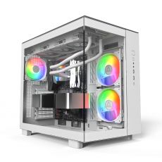 Montech KING 65 Pro, Dual Chamber Mid-tower Case, 3 ARGB Fans, White, image 