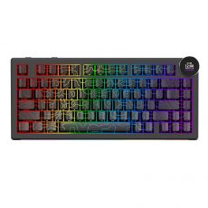 Ajazz Wireless Gaming Mechanical Keyboard AK820 V2 PRO - White peach Switch [Linear] (English US), Black, image 