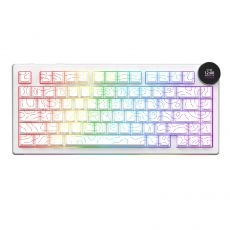 Ajazz Wireless Gaming Mechanical Keyboard AK820 V2 PRO - White peach Switch [Linear] (English US), White, image 