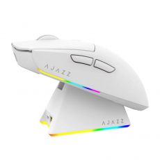 Ajazz AJ139 V2 MC - Wireless Gaming Mouse - 1K, Magnetic Charging Dock, White, image 