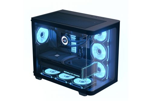 AeroCool Case ATX - P500C-G-BK-v1 - 4 x 120 mm Infinity Mirror A-RGB, image , 2 image