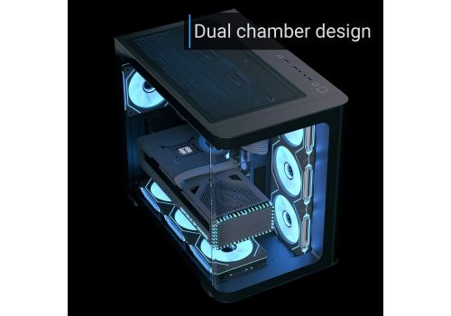 AeroCool Case ATX - P500C-G-BK-v1 - 4 x 120 mm Infinity Mirror A-RGB, image , 5 image