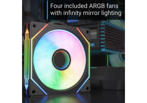 AeroCool Case ATX - P500C-G-BK-v1 - 4 x 120 mm Infinity Mirror A-RGB, image , 7 image