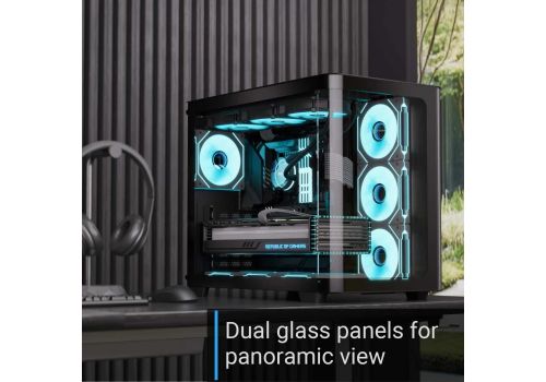 AeroCool Case ATX - P500C-G-BK-v1 - 4 x 120 mm Infinity Mirror A-RGB, image , 8 image