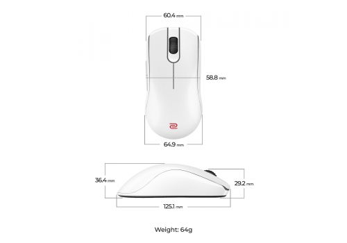 ZOWIE FK2-DW 4K Wireless Mouse for Esports, glossy white, image , 6 image