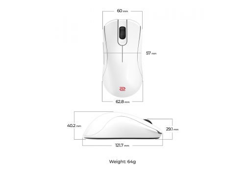 Wireless gaming mouse ZOWIE ZA13-DW 4K, Glossy white, image _ab__is.image_number.default