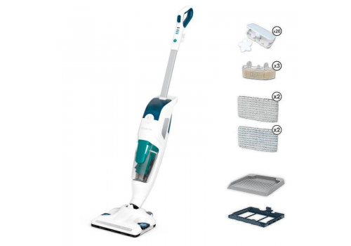 ROWENTA RY7777WH CLEAN&STEAM REVOLUTION GREEN, Microfiber pads 2 'All floors' & 2 'Hard Spot', Water filtration cartridge x3, Essential oilchips x20, Carpetglider, image _ab__is.image_number.default