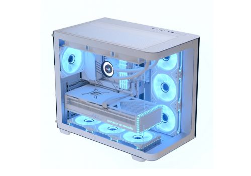 AeroCool Case ATX - P500C-G-WT-v1 - 4 x 120 mm Infinity Mirror A-RGB, image , 2 image