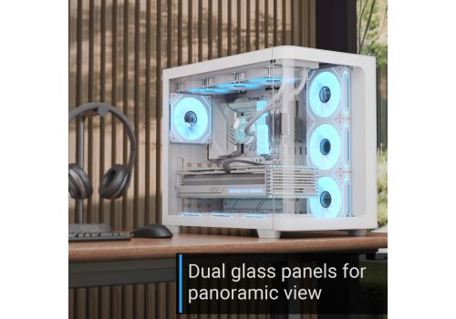 AeroCool Case ATX - P500C-G-WT-v1 - 4 x 120 mm Infinity Mirror A-RGB, image , 5 image