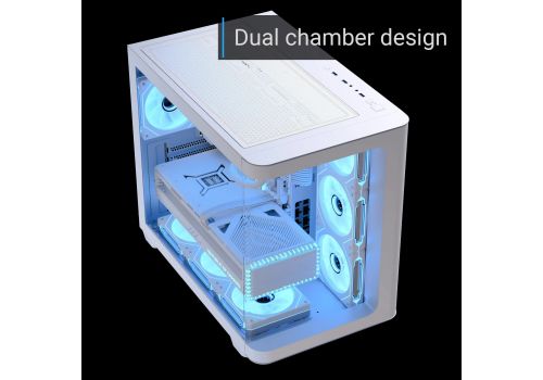 AeroCool Case ATX - P500C-G-WT-v1 - 4 x 120 mm Infinity Mirror A-RGB, image , 7 image