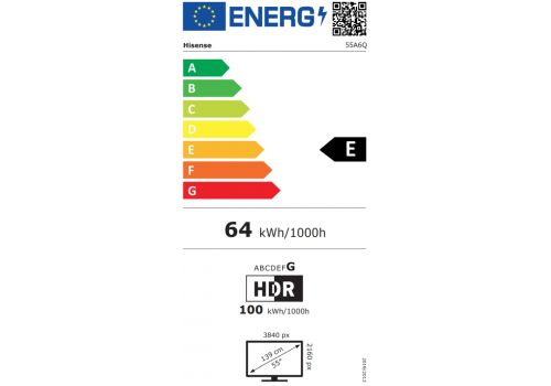 Hisense 55" A6Q, 4K Ultra HD 3840x2160, DLED, DFA, Precision Colour, HDR 10+, HLG, Dolby Vision,Light sensor, Smart TV, WiFi, BT, AnyView Cast, Gaming Mode, 1xHDMI2 eArc, 3xHDMI, 2xUSB, LAN, CI+, DVB-T2/C/S2, Black, image , 4 image