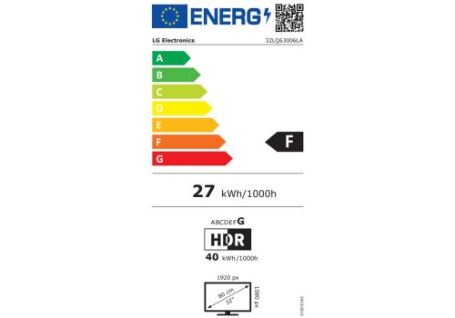 LG 32LQ63006LA, 32" LED Full HD TV, 1920x1080, DVB-T2/C/S2, webOS Smart, Virtual surround Plus, Dolby Audio, WiFi, Active HDR, HDMI, Airplay2, CI, LAN, USB, Bluetooth, Two Pole Stand, Black, image _ab__is.image_number.default