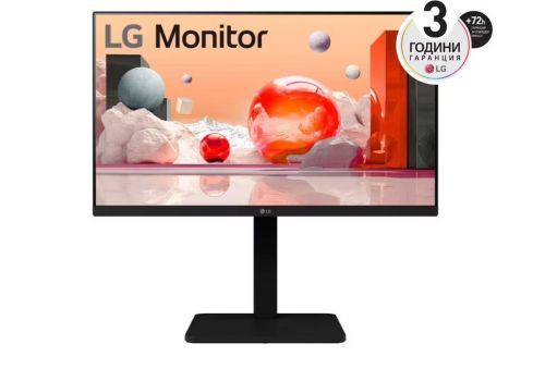 LG 24BA550-B, 23.8" IPS LED AG, 200cd/m2, Full HD 1920x1080, 100Hz, sRGB 95% , D-Sub, Display Port, HDMI, USB 5 Gbps, Speaker 2W x 2, Tilt, Height, Swivel, Pivot, Reader Mode, LG Switch app, Black, image 