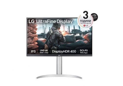 LG 27UP650K-W, 27" UHD 4K IPS AG, DCI-P3 95%, UltraFine, 5ms, 1200:1, Mega DFC, 400 cd/m2, 3840x2160, HDR 10, VESA Display HDR 400, HDMI, DisplayPort, Headphone out, Height Adjustable,Pivot Tilt, Reader Mode, image 