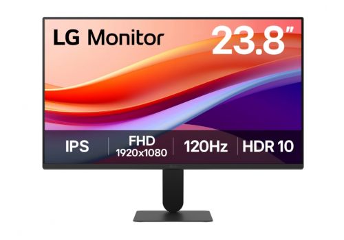 LG 24U41YA-B, 23,8" IPS, 1ms MBR, 5ms (GtG at Faster), 120Hz, 1500:1,  HDR 10 / sRGB 99%, Dynamic Action Sync, 250 cd/m2, Full HD 1920x1080, AMD FreeSync, VRR, Eye-care, LG Switch, Reader Mode, D-Sub, HDMI, Tilt, Black, image 