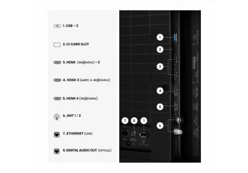 Hisense 65"U7SE, 4K Ultra HD 3840x2160, ULED, FALD, Quantum Dot, 144Hz, IPS, HDR 10+, HLG, Dolby Vision IQ, Dolby Atmos, Smart TV, WiFi 5GHz, WiFi Direct, BT, Anyview Cast,light sensor, 4xHDMI, 2xUSB, LAN, CI+, DVB-T2/C/S2, Black, image _ab__is.image_number.default