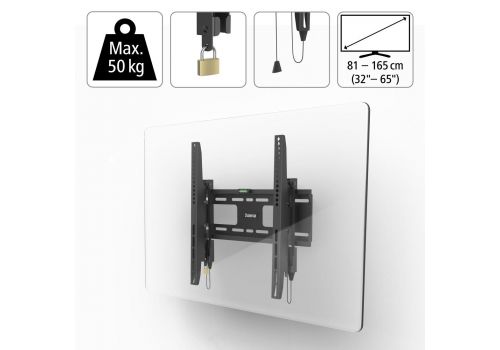 Hama TV Wall Bracket, Rigid, Theft Protection, 165 cm (65") up to 50 kg, image _ab__is.image_number.default