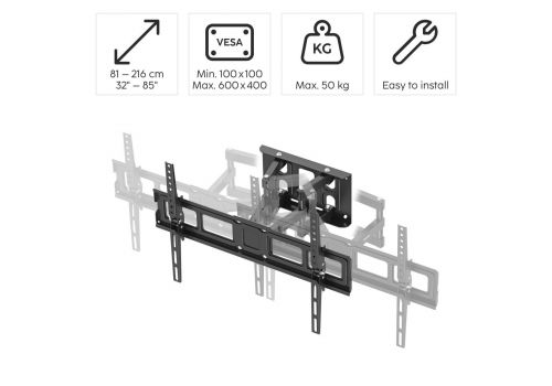 Hama TV Wall Bracket, Swivel, Tilt, Pull-out, 216 cm (85”), up to 50 kg, image , 10 image