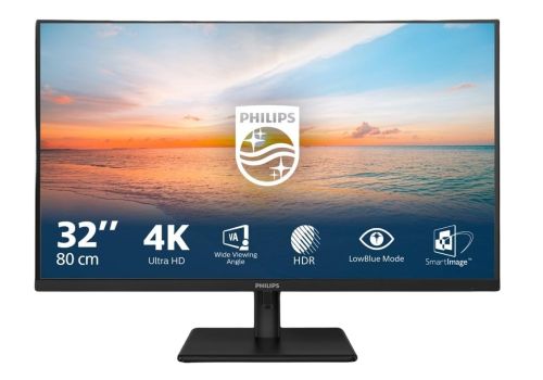 Philips 32E1N1800LA, 31.5" VA WLED, 3840x2160@60Hz, 4ms GtG, 300cd m/2, 3500:1, Mega Infinity DCR, Adaptive Sync, FlickerFree, Blue Light tech. Soft., 2Wx2, Tilt, 2xHDMI, DP, image 