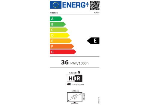 Hisense 40" A5S, Full HD 1920x1080, QLED, Quantum Dot, HDR, HLG, DTS HD, Light Sensor, Dolby Audio, Smart TV, WiFi, WiFi Direct, 2xHDMI, 2xUSB, LAN, CI+, DVB-T2/C/S2, Black, image , 6 image