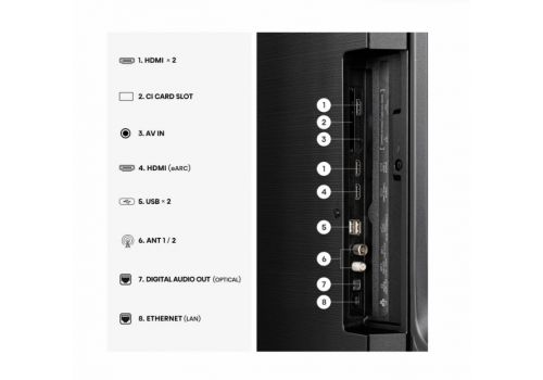 Hisense 55" E7S, 4K Ultra HD 3840x2160, QLED, Quantum Dot, HDR 10+, HLG, Dolby Vision, DTS Virtual X, Smart TV, WiFi, Light Sensor, BT, Anyview Cast, 3xHDMI, 2xUSB, LAN, CI+, DVB-T2/C/S2, Black, image , 4 image