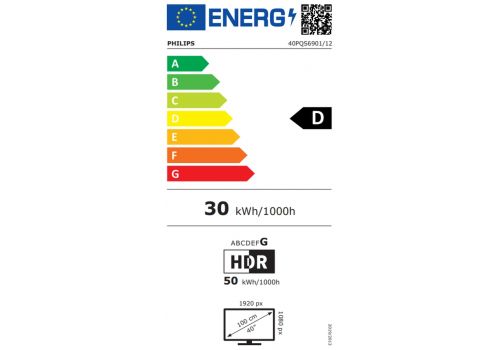Philips 40PQS6901/12, 40'' QLED, FHD (1920x1080), DVB-T/T2/T2-HD/C/S/S2, 60Hz, 3 sided Ambilight, Pixel Plus HD, WCG 90% DCI, HDR10, HLG, Titan 3.0 OS , 3*HDMI, 2*USB, WiFi 4, 12W RMS, Black, image _ab__is.image_number.default
