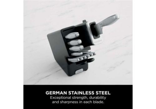 NINJA StaySharp K62014EUUK Stainless Steel Kitchen Knife Set (14-Piece), Built-in Sharpener, Graphite Block, image _ab__is.image_number.default