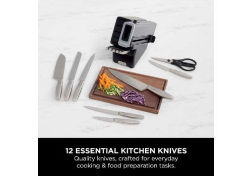 NINJA StaySharp K62014EUUK Stainless Steel Kitchen Knife Set (14-Piece), Built-in Sharpener, Graphite Block, image _ab__is.image_number.default