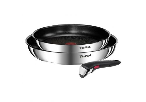 Tefal L897S374 3-Piece Frying Pan Set – G6 Ingenio Emotion, Induction-Compatible, Stainless Steel, image 
