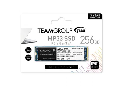 Solid State Drive (SSD) Team Group MP33, M.2 2280 256GB PCI-e 3.0 x4 NVMe, TM8FP6256G0C101, image , 2 image