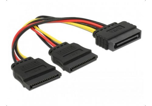 Cable DeLock Power SATA 15 pin to 2 x SATA HDD, 15 cm, image 