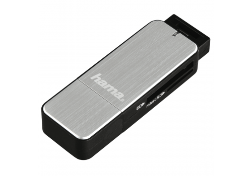 Hama USB 3.0 Card Reader, SD/microSD, silver, image 