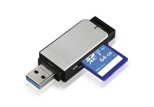 Hama USB 3.0 Card Reader, SD/microSD, silver, image _ab__is.image_number.default
