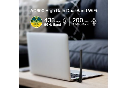 Wireless Adapter TP-LINK Archer T2U PLUS, AC600, Dual band, USB, externel antenna 5 dBi, image , 3 image