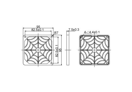 Evercool Fan Filter Plastic - 92mm, image , 2 image