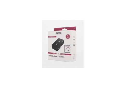 USB hub with power supply HAMA, USB2.0, 1:7, Black, image _ab__is.image_number.default
