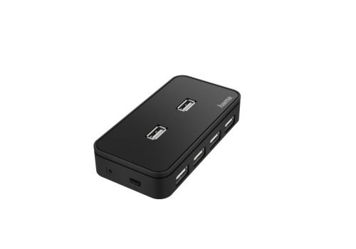 USB hub with power supply HAMA, USB2.0, 1:7, Black, image 