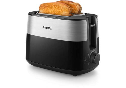 Φρυγανιέρα PHILIPS HD2516/90, black, 2-slot, bun warmer, image 