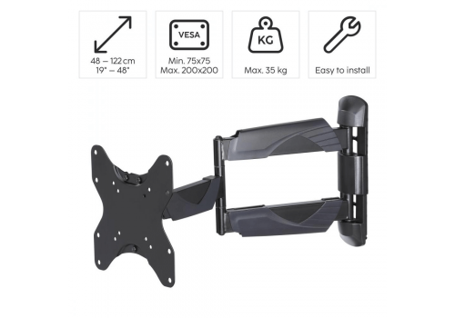 Hama Fullmotion TV Wall Bracket, 122 cm (48”), 2 Arms, Black, image _ab__is.image_number.default