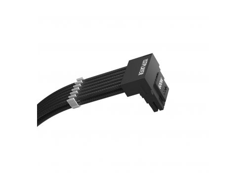 1stPlayer Custom Sleeved Modding Cable Black - PCIe 5.0 12VHPWR M/M - FM2-B-BK, image _ab__is.image_number.default